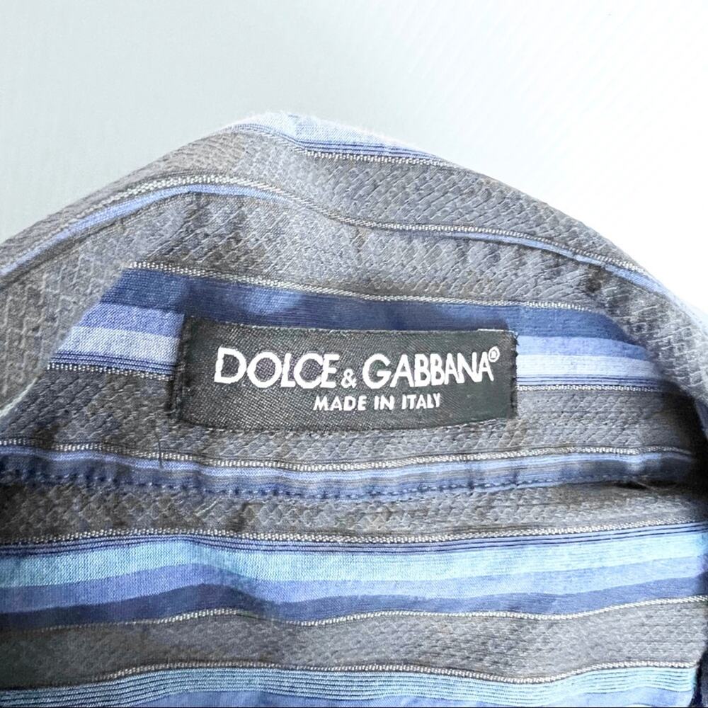 Dolce & Gabbana Y2K 2000’s Striped Floral Button Down Blouse 38 - Picture 2 of 11